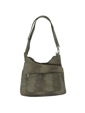 Travelon F12713 Beige Gray Animal Print Locking Travel Crossbody Handbag Purse